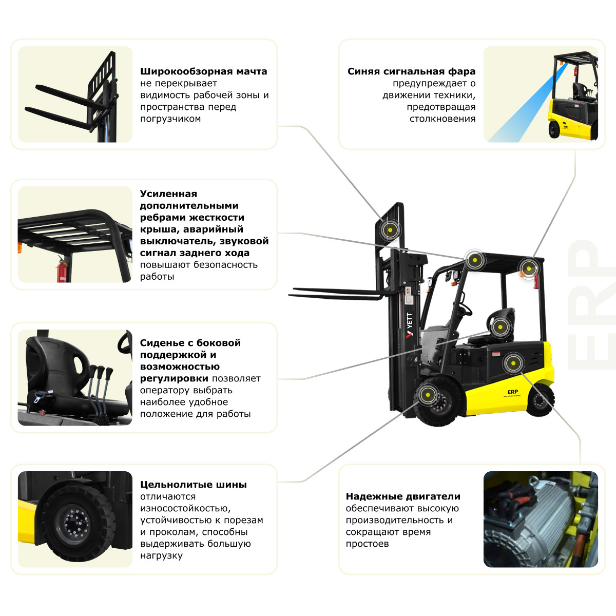 Электрический погрузчик YETT ERP20 li-ion ZSM450-SS - 6