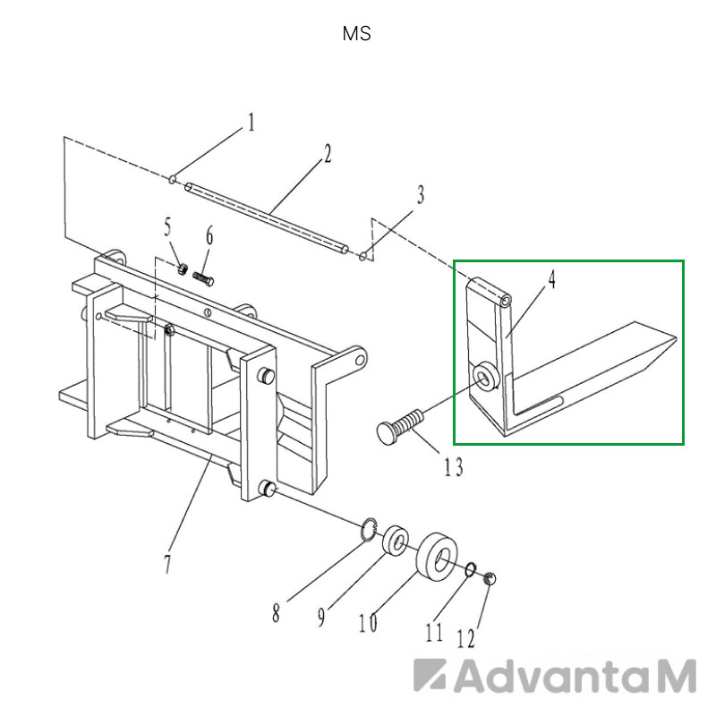 Вила для ручного штабелера для MS1516  - 1
