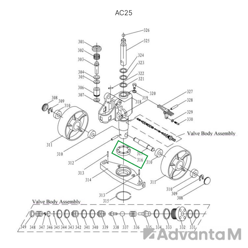 Опорный подшипник гидроузла для гидравлических тележек AC25  - 1
